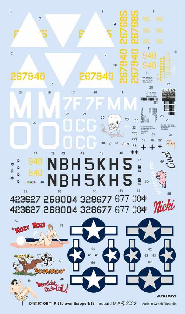 Eduard D48107 1:48 Lockheed P-38J Lightning over Europe