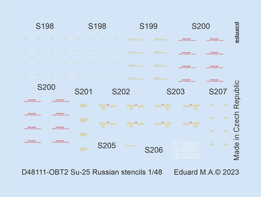 Eduard D48111 1:48 Sukhoi Su-25 Russian stencils to be used with Zvezda