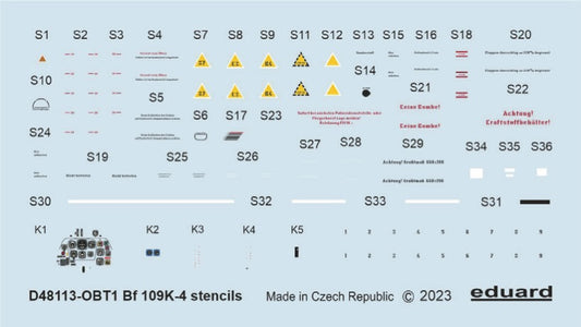 Eduard D48113 1:48 Messerschmitt Bf-109K-4 stencils