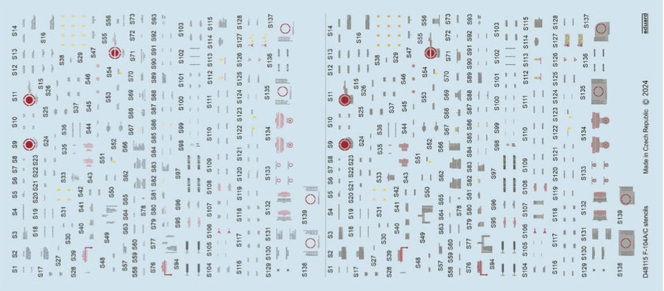 Eduard D48115 1:48 Lockheed F-104A/F-104C Starfighter stencils