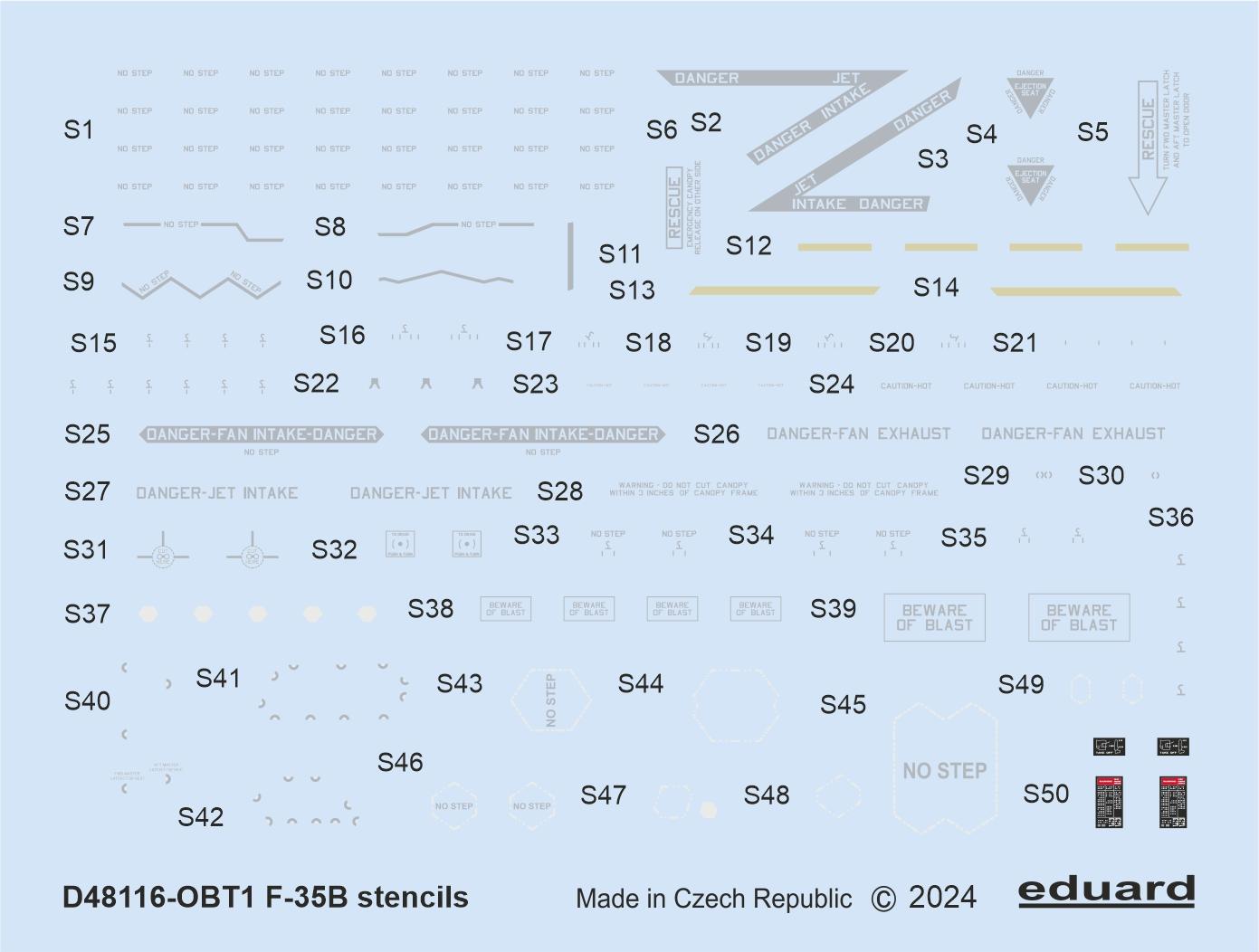 Eduard D48116 1:48 Lockheed-Martin F-35B Lightning II stencils
