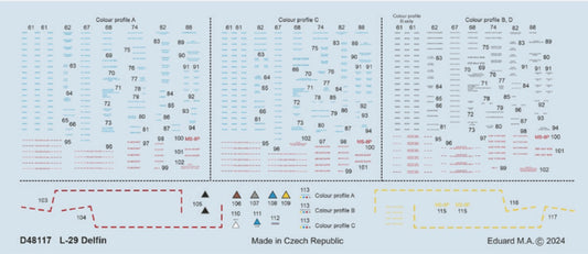 Eduard D48117 1:48 Aero L-29 Delfin stencils