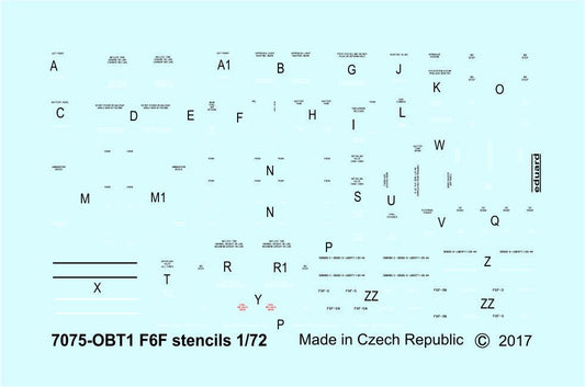 Eduard D72014 1:72 Grumman F6F-3/F6F-5 Hellcat stencils