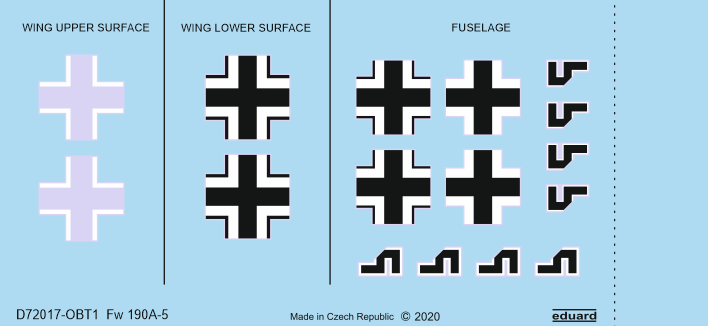 Eduard D72017 1:72 Focke-Wulf Fw-190A-5 national insignia