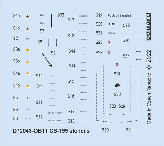 Eduard D72043 1:72 Avia CS-199 stencils