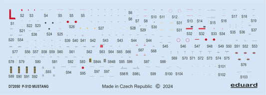 Eduard D72050 1:72 P-51D Mustang stencils