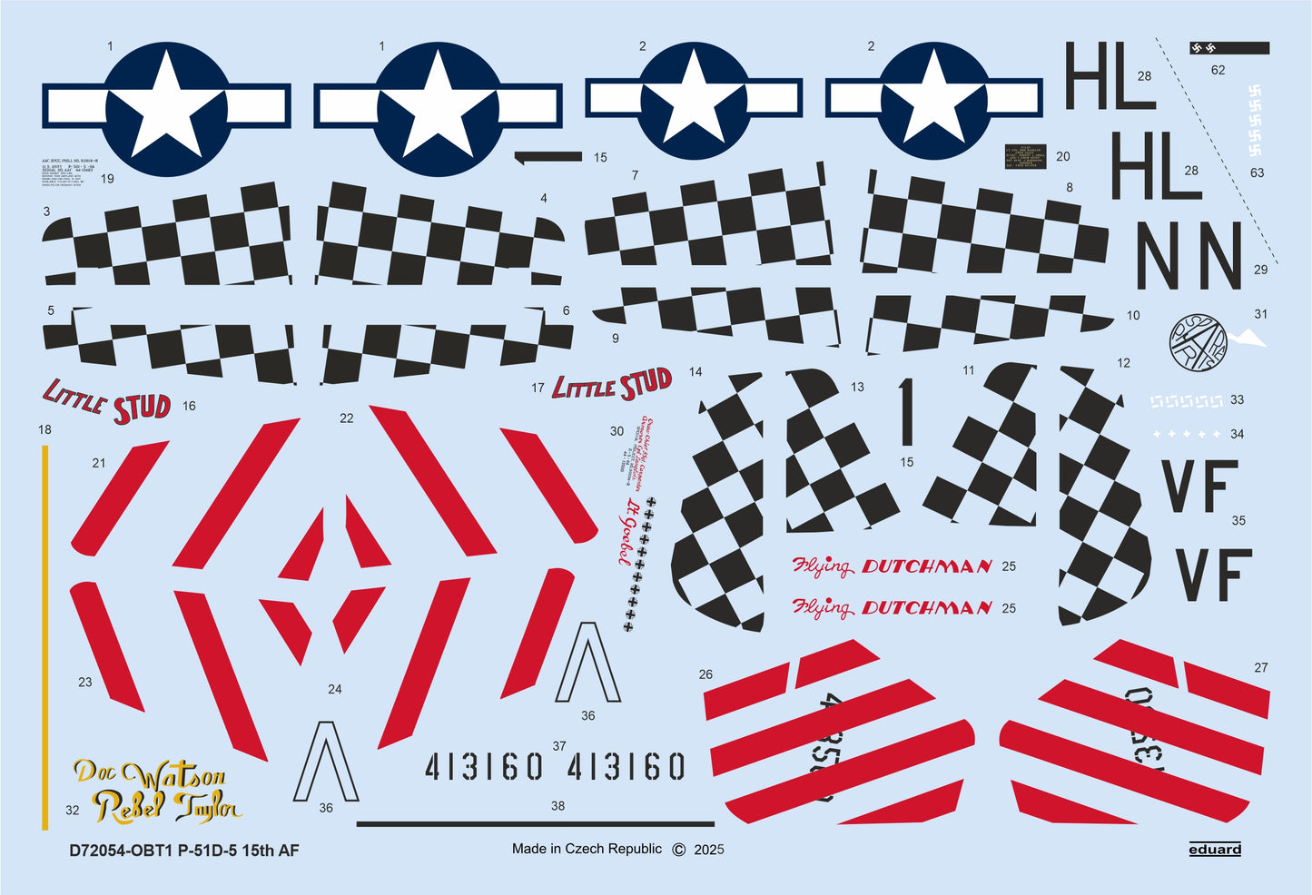 Eduard D72054 1:72 North-American P-51D-5 '15th AF'