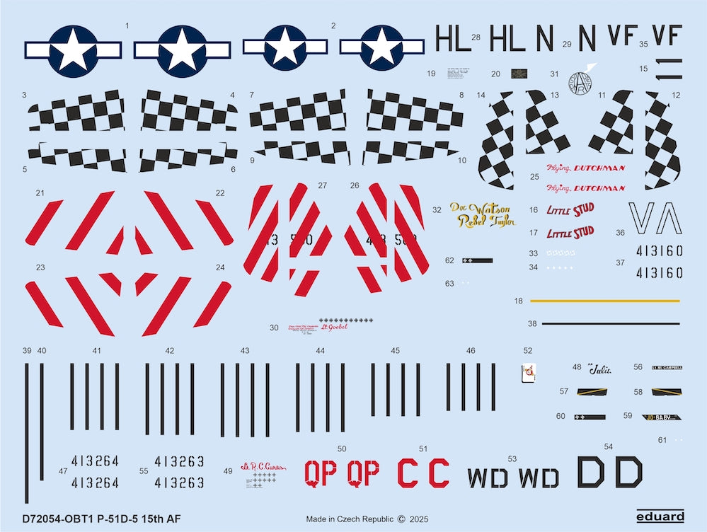 Eduard D72054 1:72 North-American P-51D-5 '15th AF'