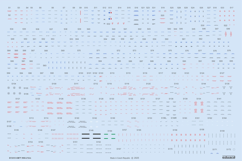Eduard D72055 1:72 Mikoyan Mi-24/MiG-21bis stencils