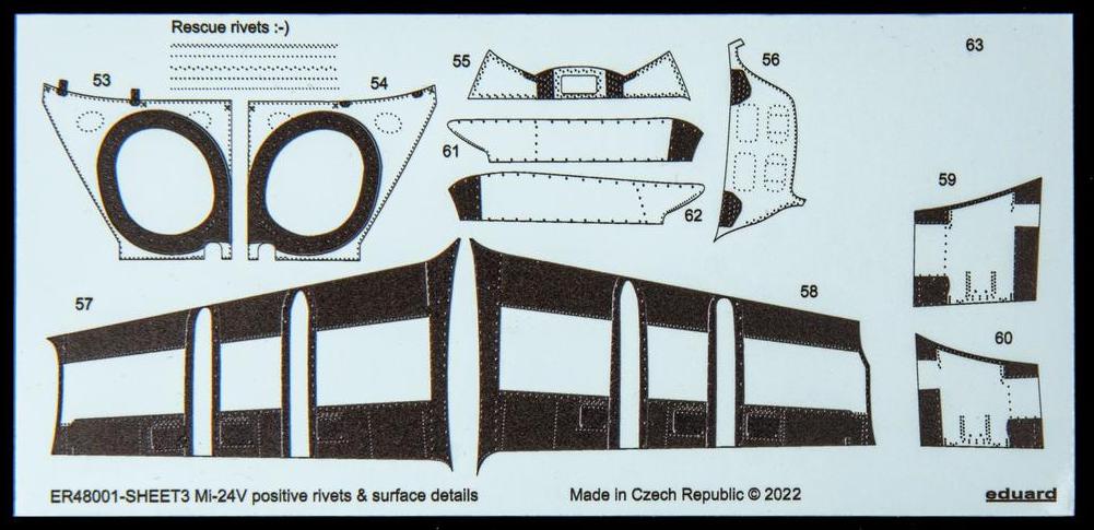 Eduard ER48001 1:48 Mil Mi-24V positive rivets & surface details