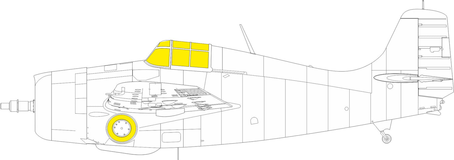 Eduard EX1001 1:48 FM-1 Wildcat TFace canopy frame paint mask (inside & outside)
