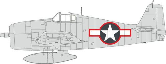 Eduard EX1003 1:48 F6F-3 Hellcat US national insignia w/ red outline