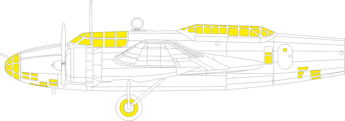 Eduard EX1005 1:48 Mitsubishi Ki-21-I TFace canopy frame paint mask (inside & outside)