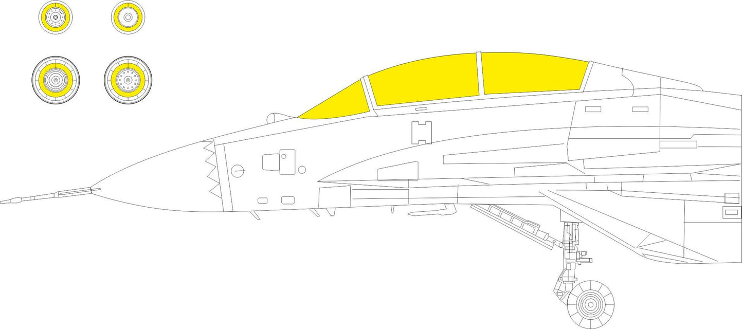 Eduard EX1024 1:48 Mikoyan MiG-29K TFace canopy frame paint mask