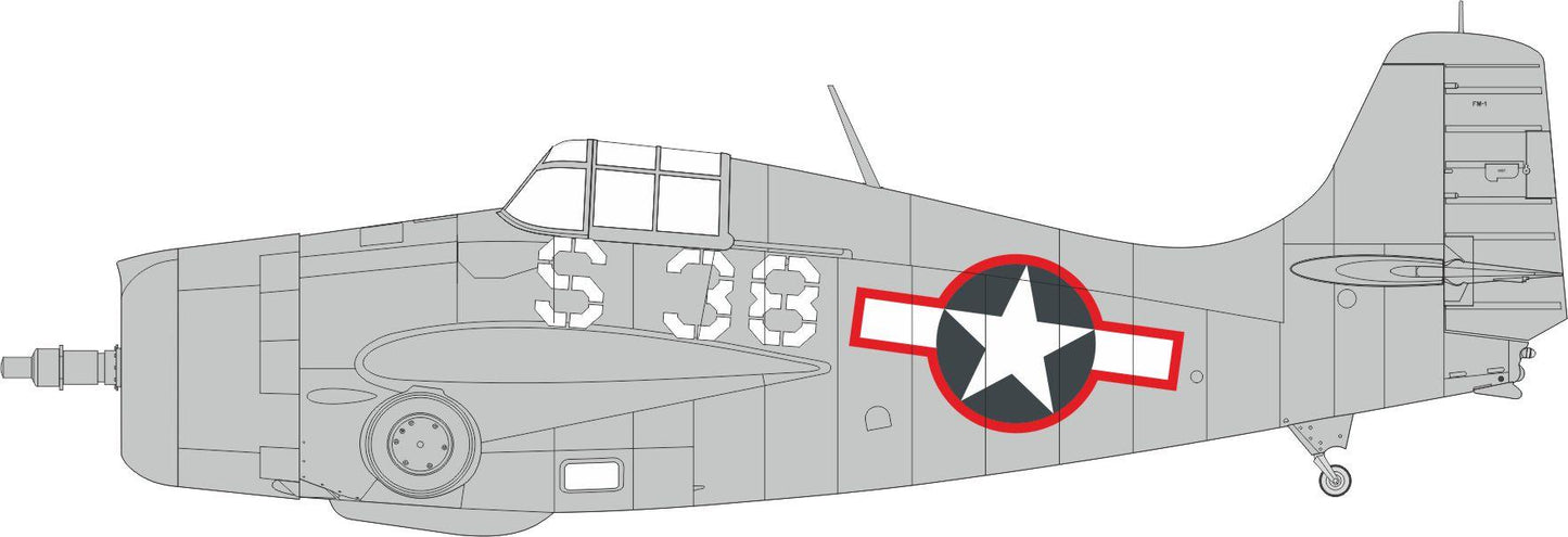 Eduard EX1032 1:48 General-Motors FM-1 Wildcat US national insignia w/ red outline