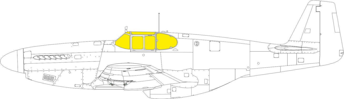 Eduard EX1036 1:48 P-51B/P-51C framed canopy TFace canopy frame paint mask