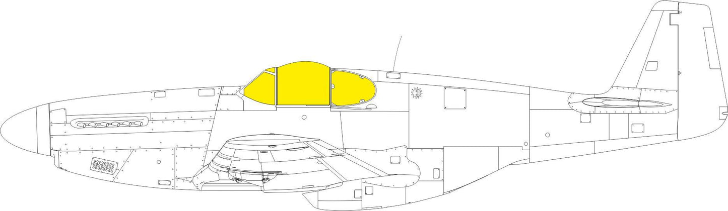 Eduard EX1037 1:48 P-51B/P-51C Malcolm Hood canopy TFace canopy frame paint mask