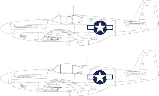 Eduard EX1038 1:48 North-American P-51B/P-51C US national insignia