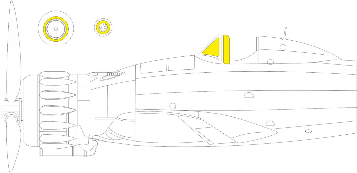 Eduard EX1039 1:48 Macchi MC.200 Saetta TFace canopy frame paint mask