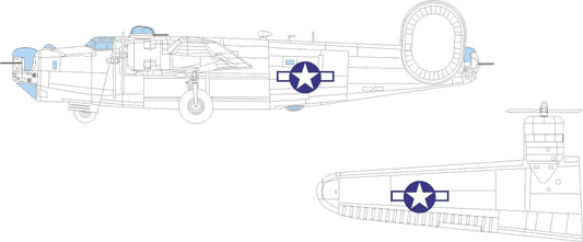 Eduard EX1043 1:48 Consolidated B-24J Liberator US national insignia