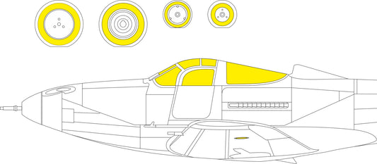 Eduard EX1074 1:48 Bell P-39N Airacobra TFace Canopy Frame Paint Mask (Inside & Outside)