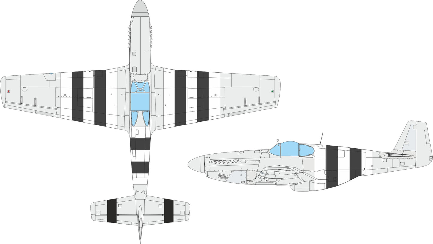 Eduard EX1119 1:48 North-American P-51B/P-51C Mustang D-day stripes