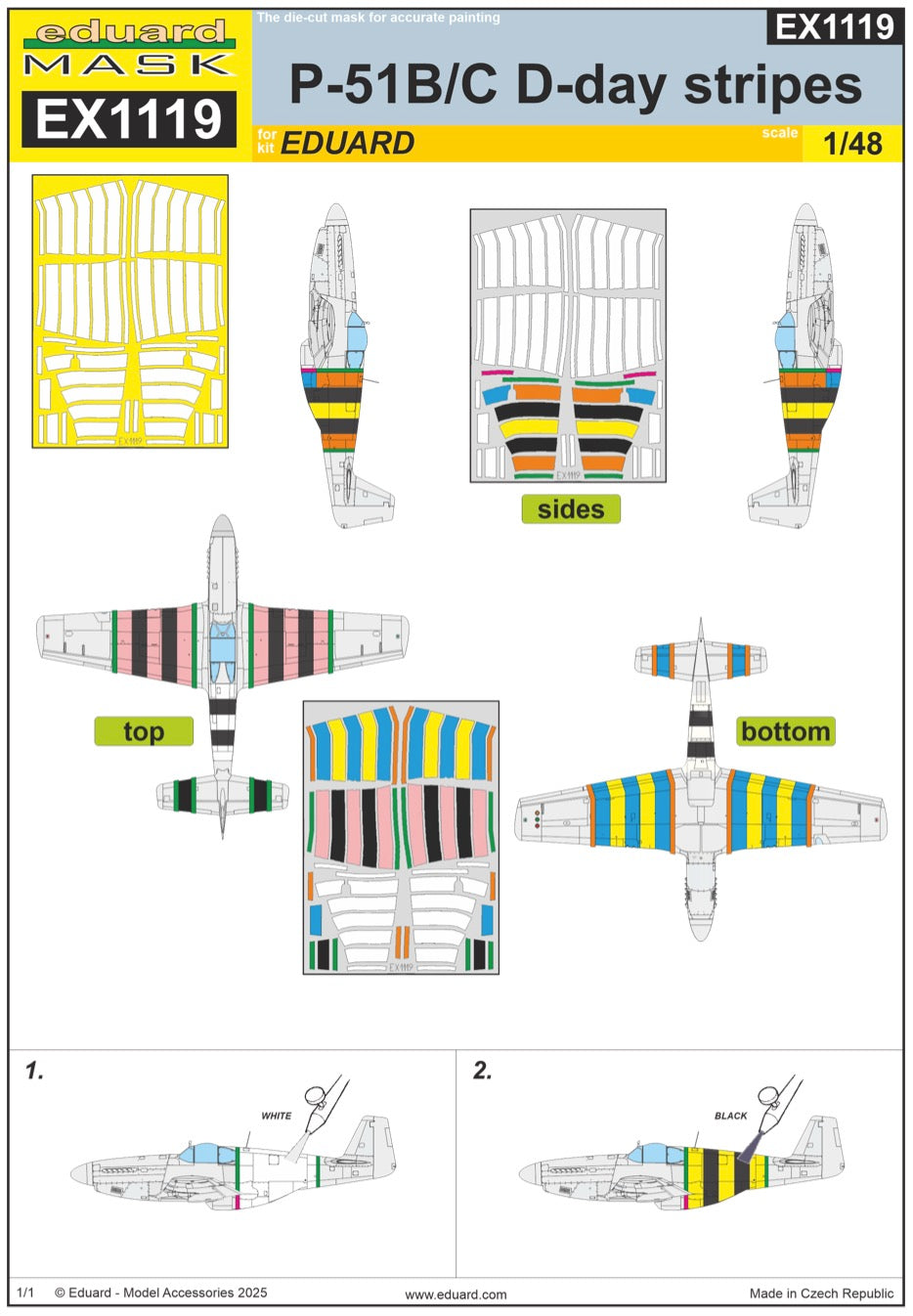 Eduard EX1119 1:48 North-American P-51B/P-51C Mustang D-day stripes