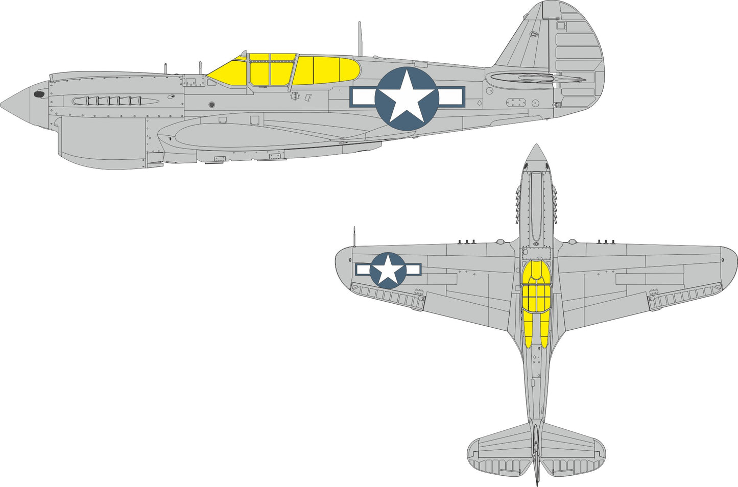 Eduard EX1134 1:48 P-40N US National Insignia