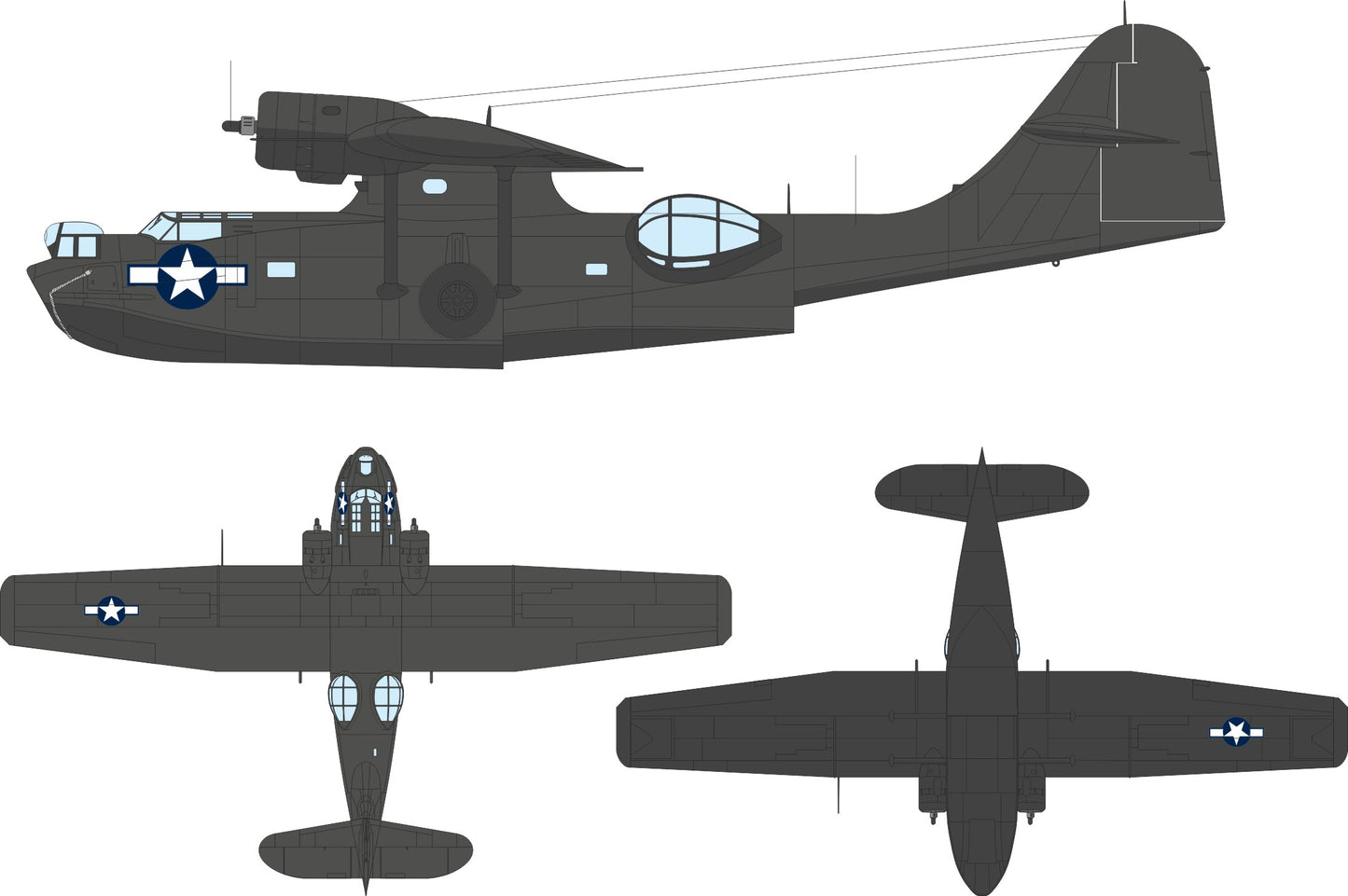 Eduard EX1183 1:48 Consolidated PBY-5A Catalina US National Insignia (Stars & Bars)