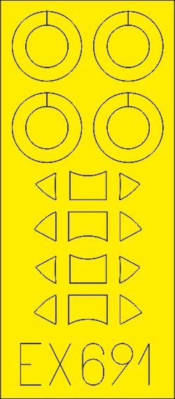 Eduard EX691 1:48 De Havilland DH.82a Tiger Moth canopy and wheel paint mask