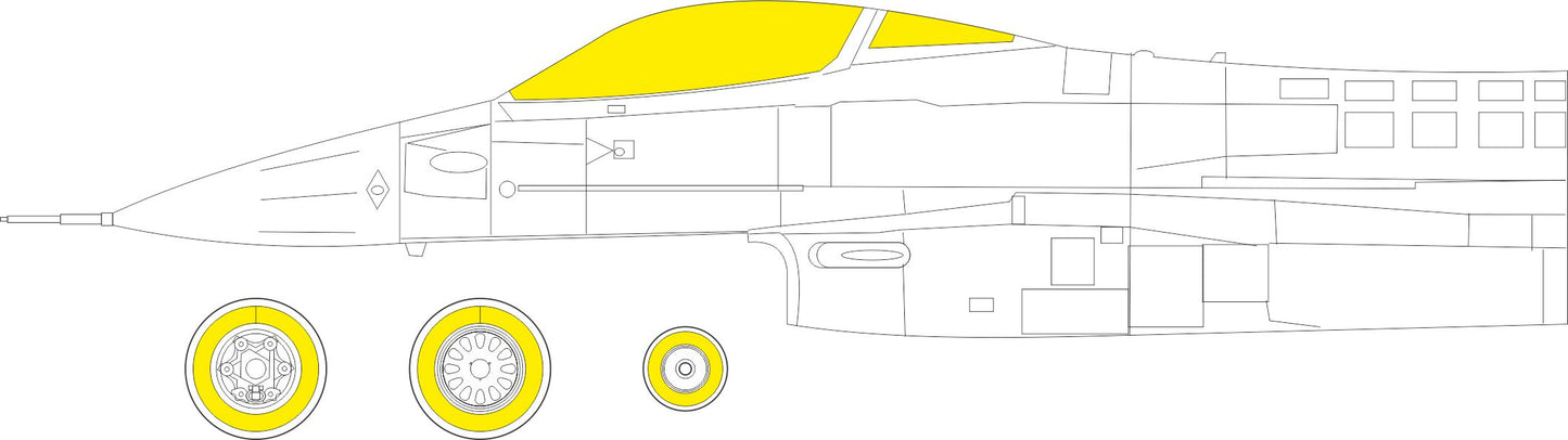 Eduard EX930 1:48 F-16A MLU TFace interior and exterior canopy masks