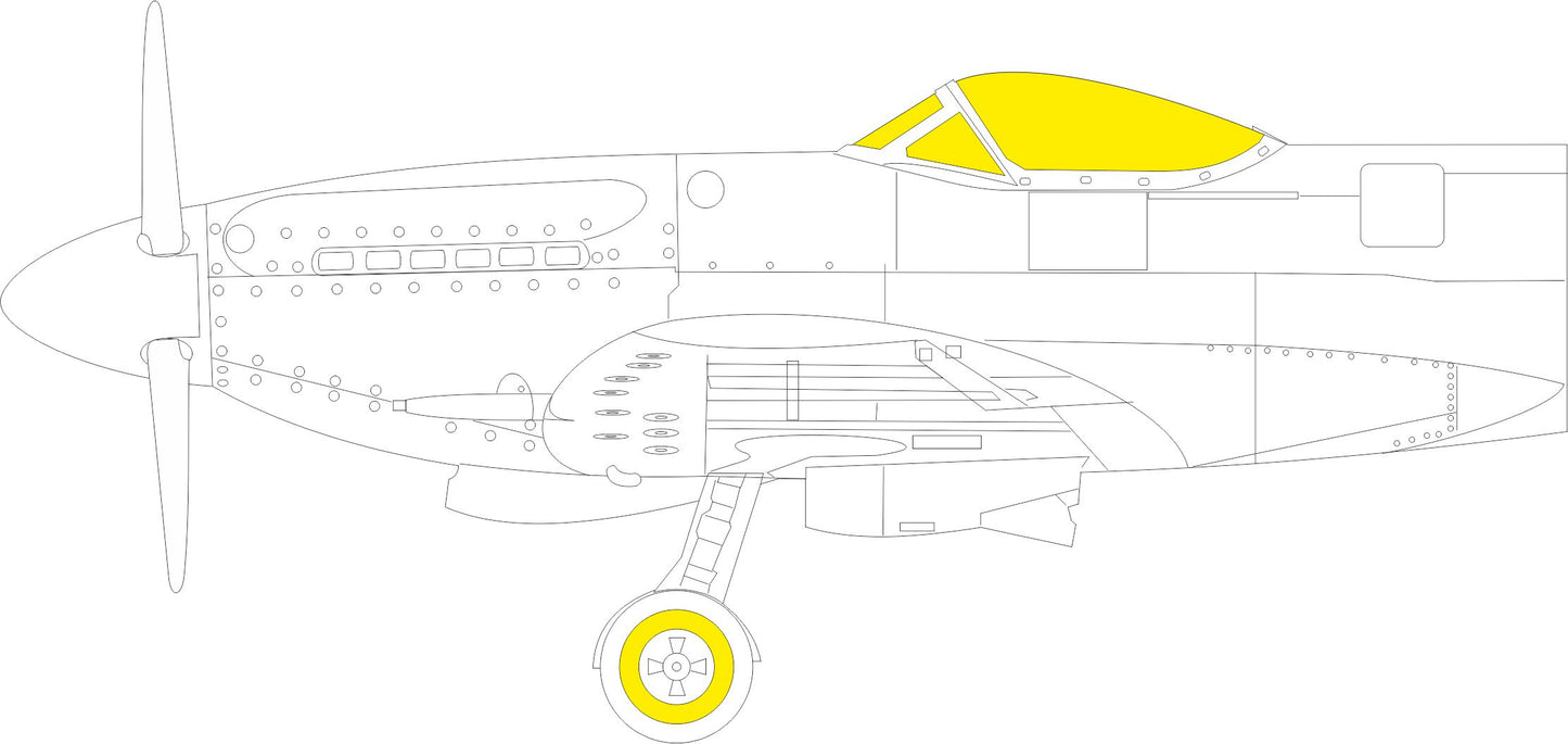 Eduard EX992 1:48 Supermarine Seafire F.XVII TFace canopy frame paint mask (inside & outside)