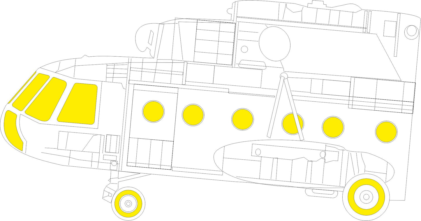 Eduard EX994 1:48 Mil Mi-17 TFace canopy frame paint mask (inside & outside)