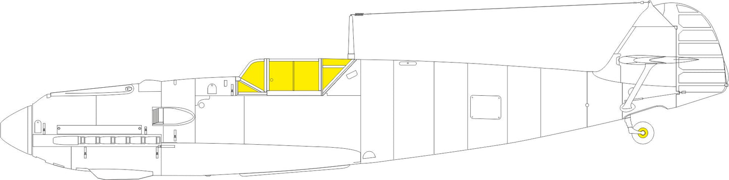 Eduard EX995 1:48 Messerschmitt Bf-109E-4 TFace canopy frame paint mask (inside & outside)