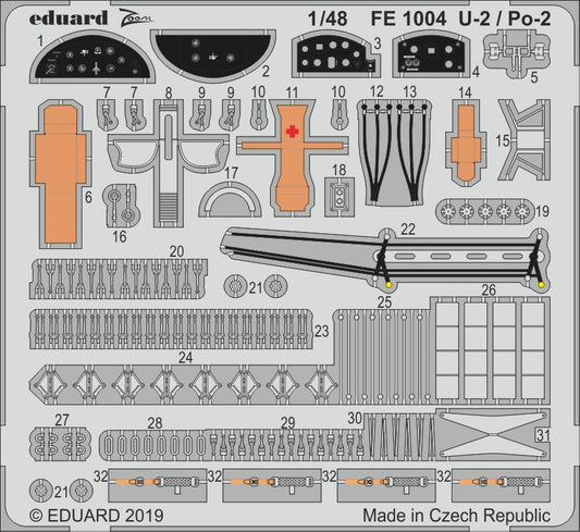 Eduard FE1004 1:48 Polikarpov U-2 / Po-2 to be used with ICM