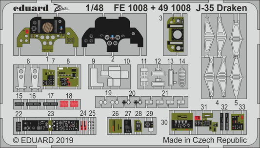 Eduard FE1008 1:48 Saab J-35F Draken