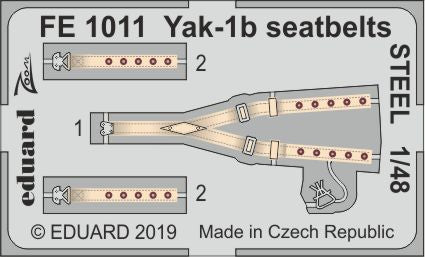 Eduard FE1011 1:48 Yakolev Yak-1B seatbelts STEEL