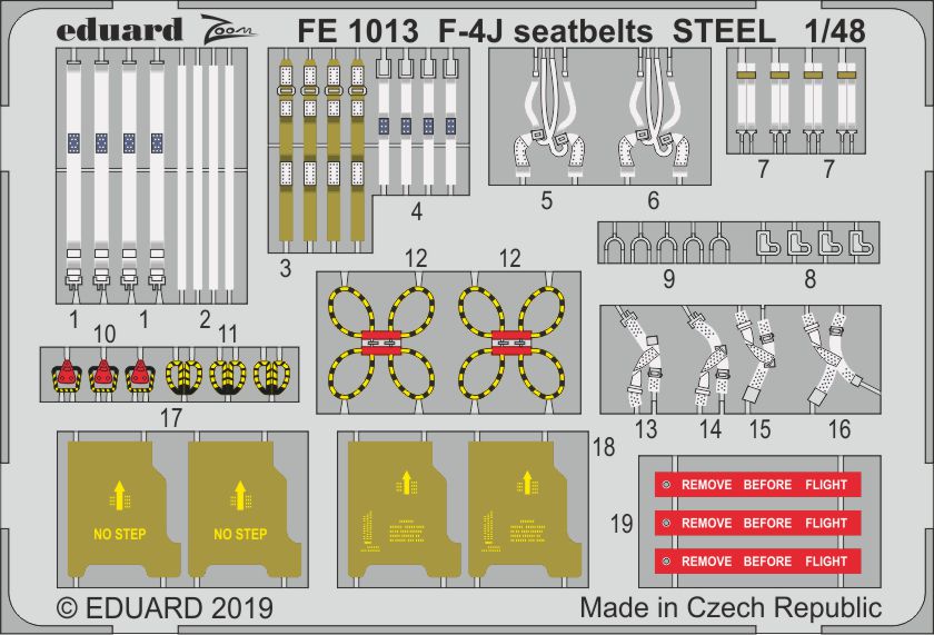 Eduard FE1013 1:48 McDonnell F-4J Phantom seatbelts STEEL