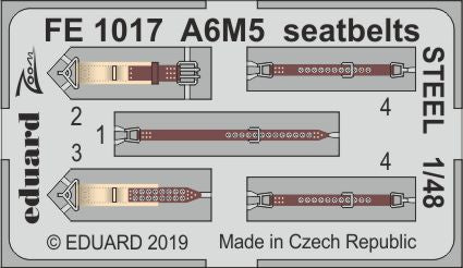 Eduard FE1017 1:48 Mitsubishi A6M5 'Zero' seatbelts STEEL