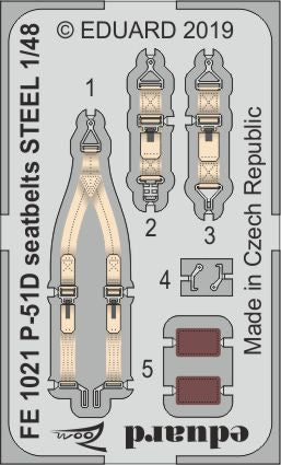Eduard FE1021 1:48 North-American P-51D Mustang seatbelts STEEL