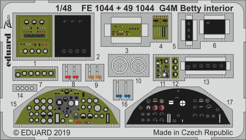 Eduard FE1044 1:48 G4M1 'Betty' interior to be used with Tamiya