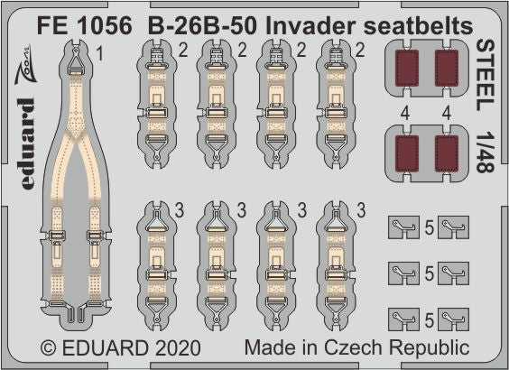 Eduard FE1056 1:48 Douglas B-26B-50 Invader seatbelts STEEL