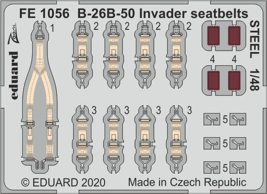 Eduard FE1056 1:48 Douglas B-26B-50 Invader seatbelts STEEL