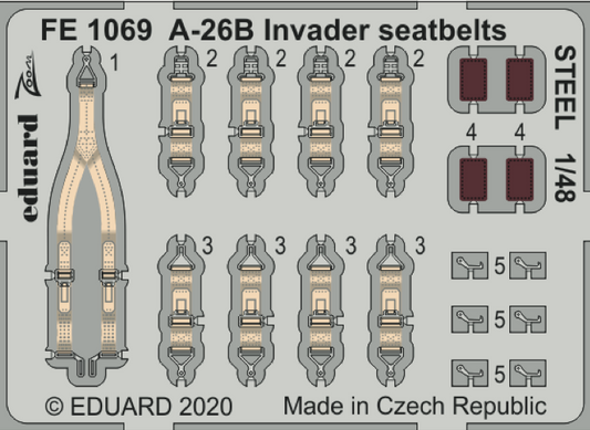 Eduard FE1069 1:48 Douglas A-26B Invader seatbelts STEEL