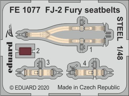 Eduard FE1077 1:48 Norrth-American FJ-2 Fury seatbelts STEEL