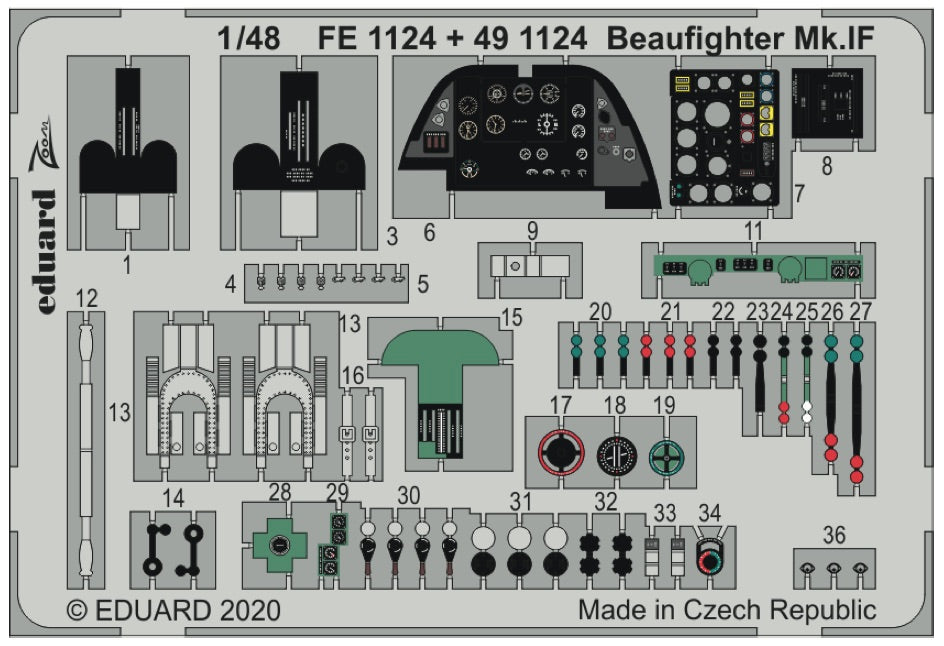 Eduard FE1124 1:48 Bristol Beaufighter Mk.IF