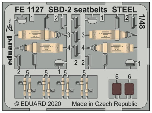 Eduard FE1127 1:48 Douglas SBD-2 Dauntless seatbelts STEEL