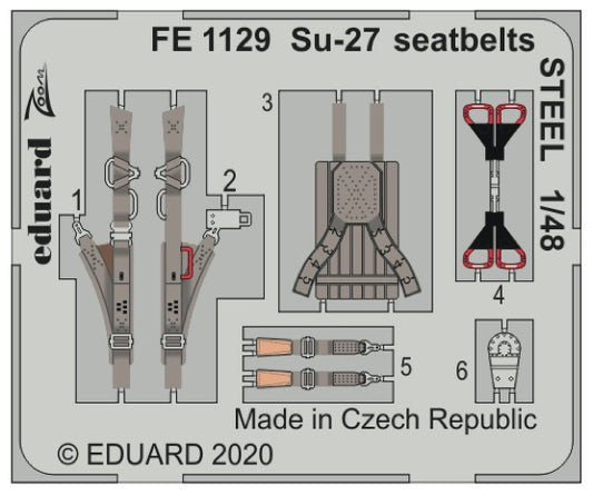 Eduard FE1129 1:48 Sukhoi Su-27S seatbelts STEEL