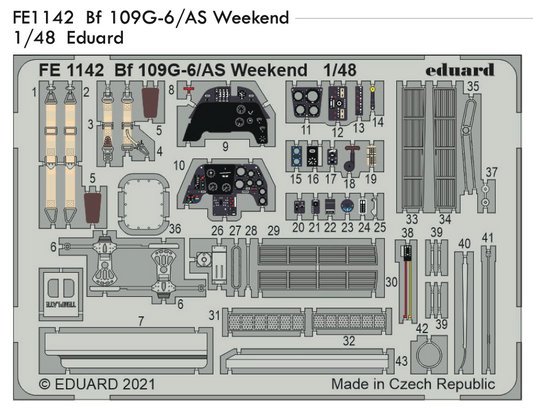 Eduard FE1142 1:48 Messerschmitt Bf-109G-6/AS Weekend