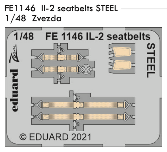 Eduard FE1146 1:48 Ilyushin Il-2 Stormovik seatbelts STEEL
